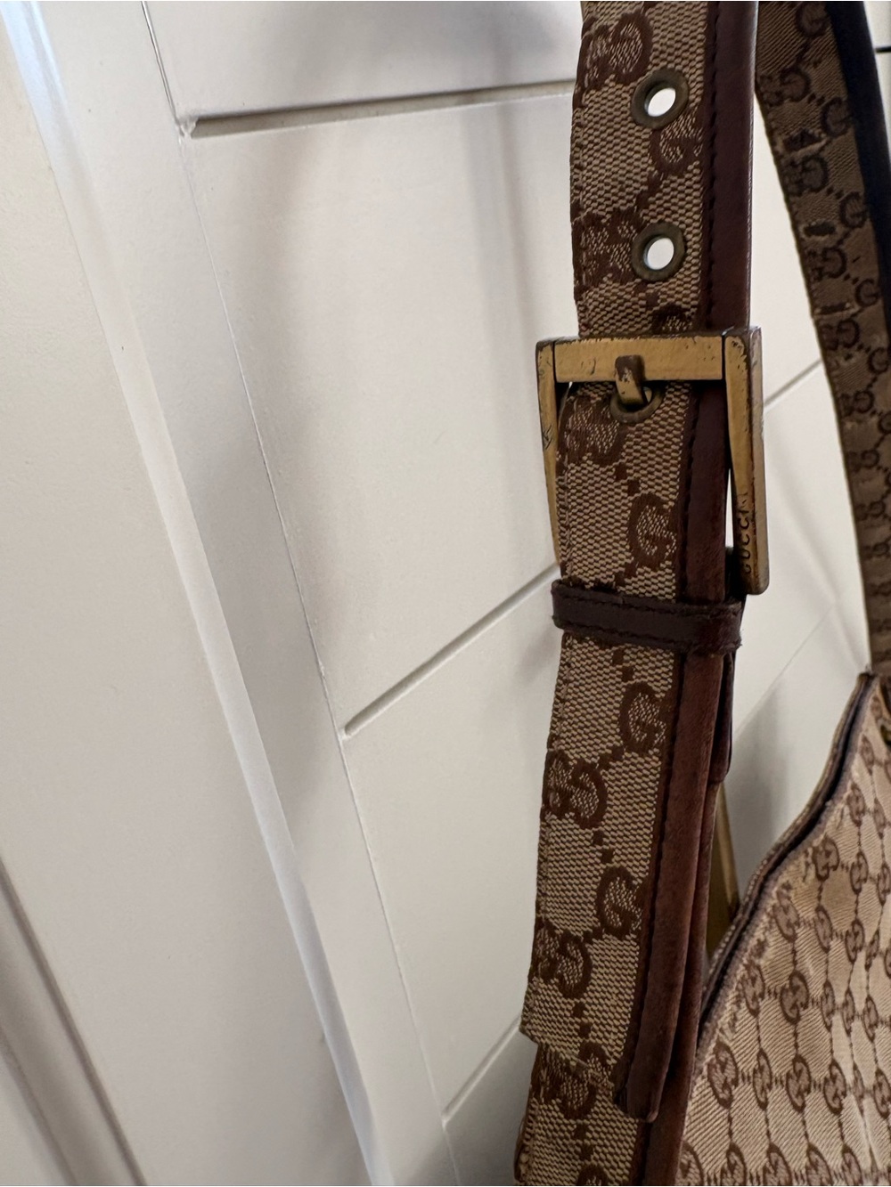 Gucci Brown GG Supreme Canvas Messenger Bag with Dark Brown Trim WORN - Picture 3 of 16